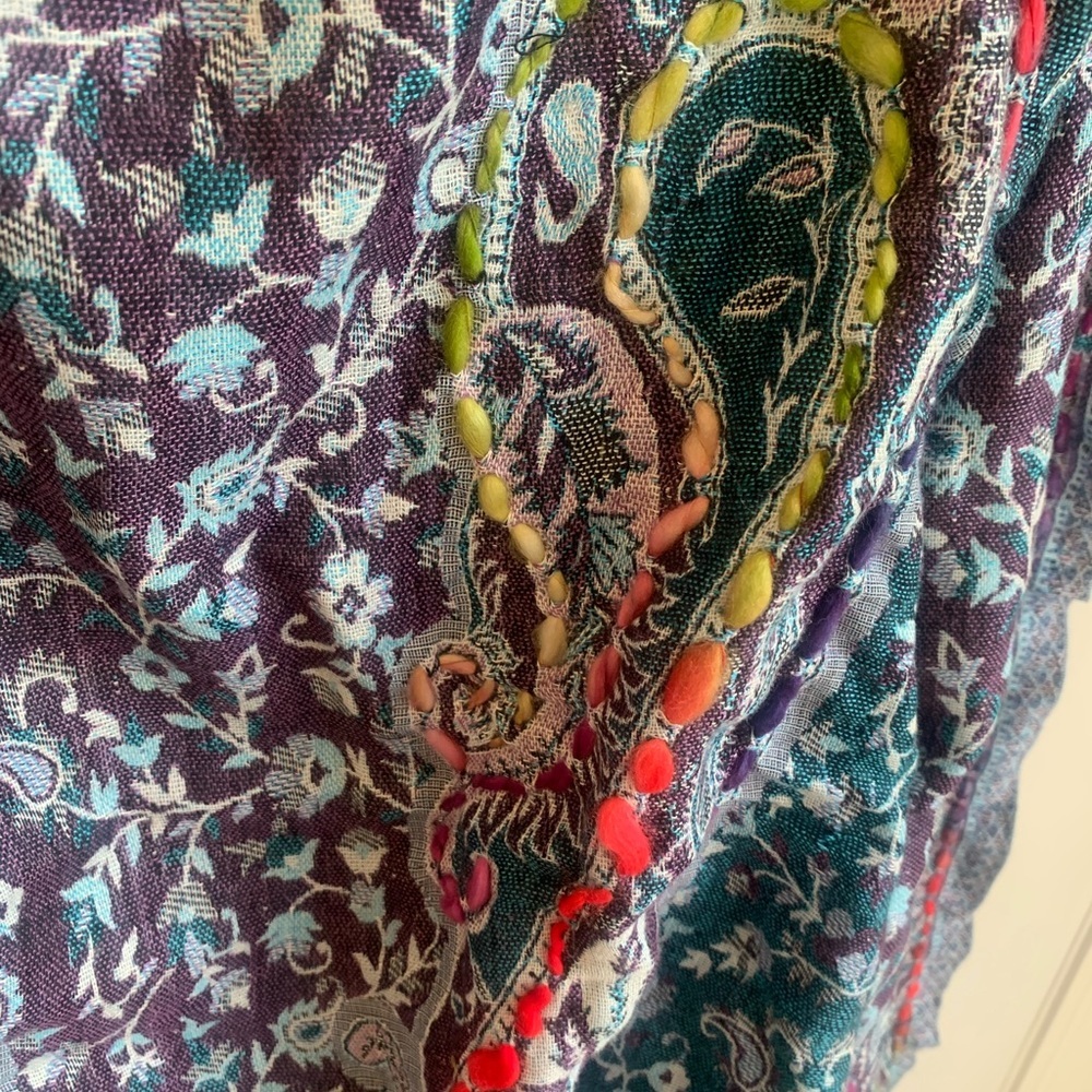 Johnny Was Raji Boho Paisley Scarf / Wrap ONE SIZE NWT - Picture 6 of 6